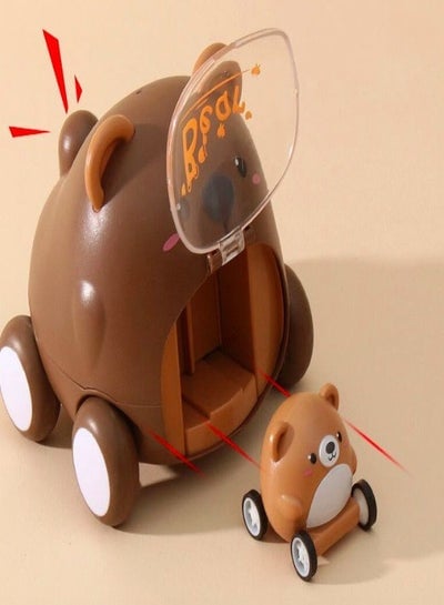Inertia Toy Car Montessori Cartoon Car Bear Toy For Kids