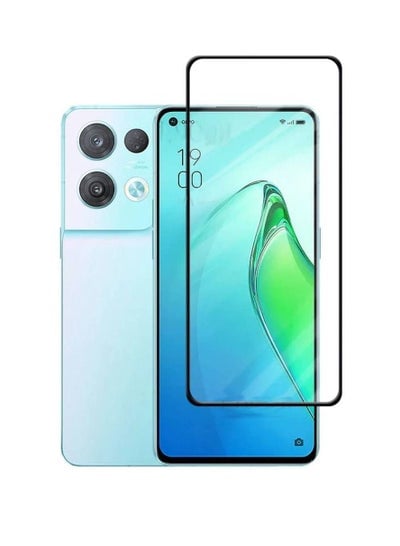 Full Coverage Tempered Glass Screen Protector For Oppo Reno 8 Clear/Black