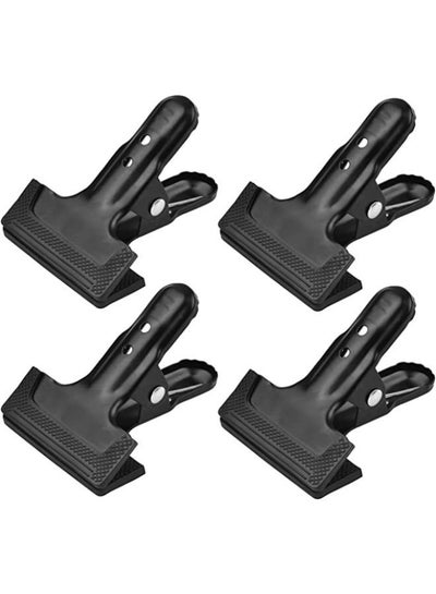 4 Pieces Metal Clip for Backdrop Heavy Duty Spring Metal Clip Photography Backdrop Clamps Background Support Holder with Rubber Protective Pad Photo Studio Photography Accessory