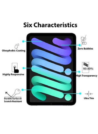 2 Pack Pad mini 6 (8.3 Inch, 2021 Model) Tempered Glass Screen Protector Anti-Scratch/High Definition clear
