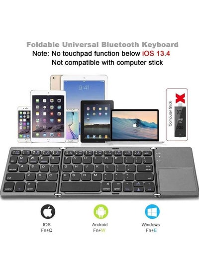Foldable Bluetooth Keyboard, Rechargeable Portable Wireless Keyboard with Touchpad compatible with Iphone12 Pro Max,Tablet,iPad,SmartPhone