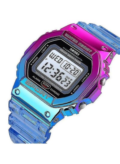 SKMEI 1622 Fashion Cool Girls Watches Electroplated Case Transparent Strap Lady Women Digital Wristwatch