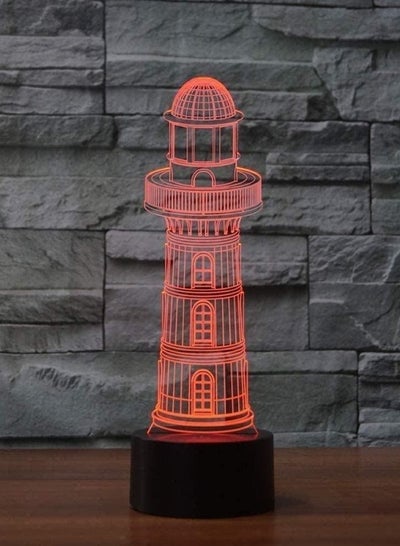 7/16 Color Changing 3D Lighthouse Table Lamp LED Multicolor Night Light The Beacon for Children Touch USB Baby Sleep Lighting Decor Gifts