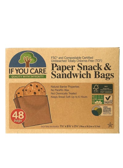 If You Care Snack Paper Sandwich Bags 48 Count