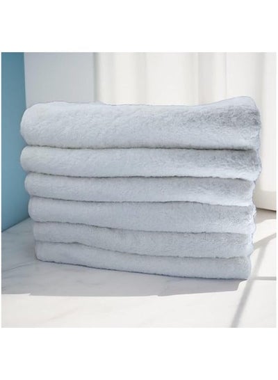 6 Pieces Hand Towel Set - 100% Cotton Premium Quality - Highly Absorbent - Classic White - Made In Pakistan