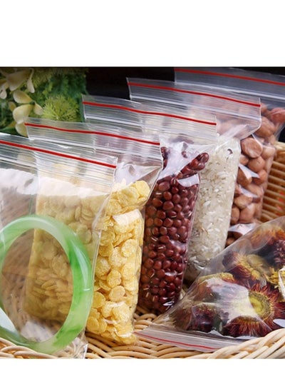 Reusable Zip Lock Clear Plastic Seal Waterproof Packaging Bags For Candy Nut Food Storage 100 Pieces Size 10cmx15cm
