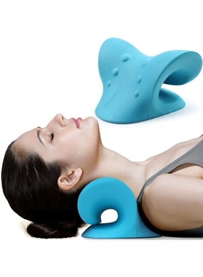 Cervical Neck Traction Device Support Pillow for Neck Pain Relief with Trigger Point Massage for Muscle Relax