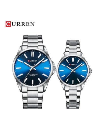 Curren 9090 Fashion Lovers Couple Wristwatch Stainless Strap Japanese Quartz Movement Waterproof Appointment Watches