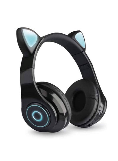 Over Ear Music Headset Cat Ear Glowing Headphone Foldable Wireless BT5.0 Earphone