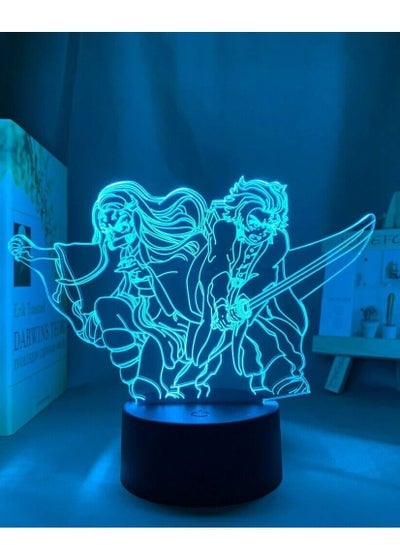 Acrylic Led Night Light Anime Demon Slayer Tanjiro And Nezuko 3D Lamp Bedroom