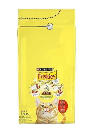 Friskies With A Tasty Mix Of Beef And Chicken Vegetables, 1.7Kg, Yellow
