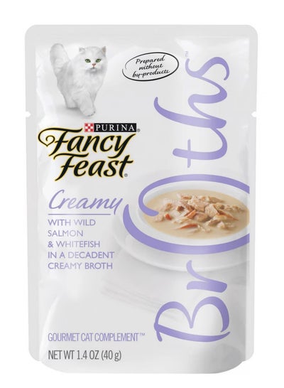 Purina Fancy Feast Broths Salmon & Whitefish Wet Cat Food 40g