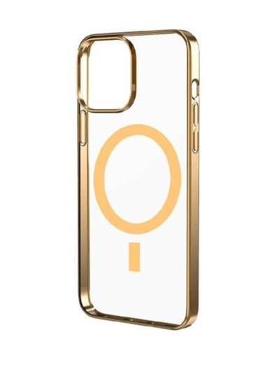Protective MagSafe Magnetic Transparent Case Cover For iPhone 13 Pro Max - Gold
