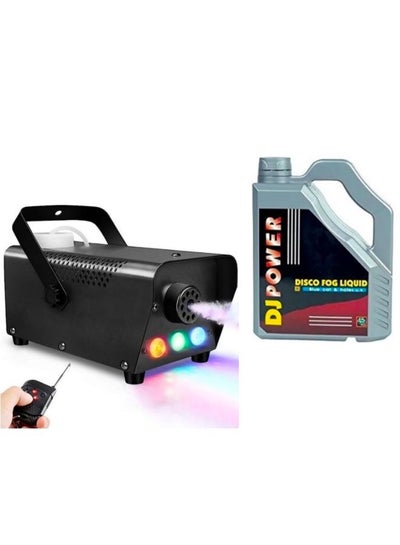 800W Professional DJ LED Fog Machine 3 Color Light with Wireless Remote Control and Fog Liquid