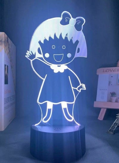 3D Illusion Lamp Led Night Light Anime Chibi Maruko 7 Colors Fading Mood USB Touch Table Lamp Christmas Gift Best Birthday Holiday Gifts for Children