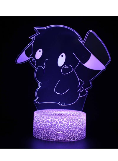 3D Illusion Go Pokemon Night Light 16 Color Change Decor Lamp Desk Table Night Light Lamp for Kids Children 16 Color Changing with Remote Pikachu