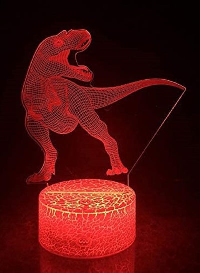 Multicolour 3D Illusion Dinosaur Novelty Toy Lamp 16 Color LED Touch Sleeping Nightlight Animal Light Glow In The Dark Toy Boys Birthday Gift