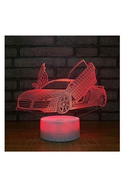 Multicolour Creative car 3D Night Light LED Home Decoration Light 7/16 Color Conversion USB Touch Remote Control Gift Souvenir for Children's Holiday Birthday Friends