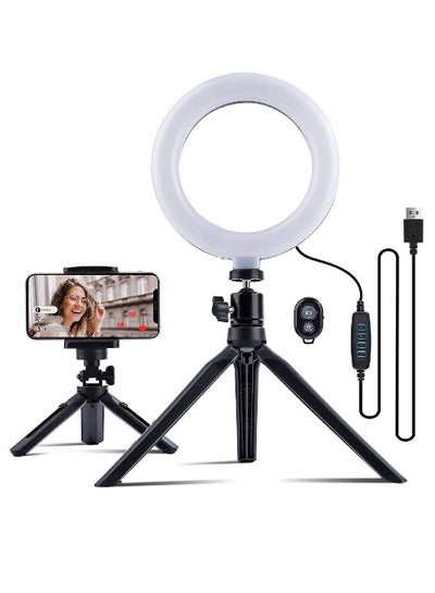 LED Selfie Ring Light with Tripod Stand & Phone Holder, with Bluetooth Remote for YouTube, Live Streaming, Zoom Meeting Calls