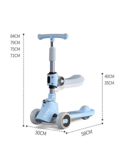 2-In-1 Foldable Kick Scooter For Kids With Removable Seat And Adjustable Handlebar