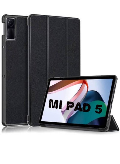 Trifold Slim Stand Cover Hard Shell Folio Lightweight Case Smart Cover for MiPad 5 Case black