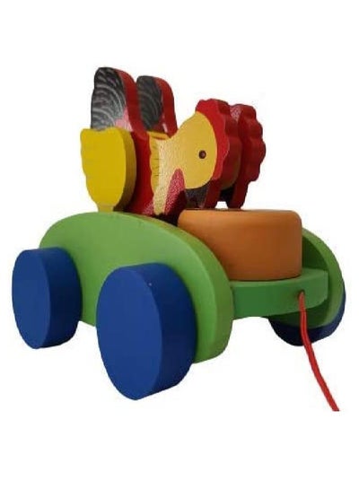 Wooden For Kids Pull Along Toy With Rope Walk-A-Long-Chicken