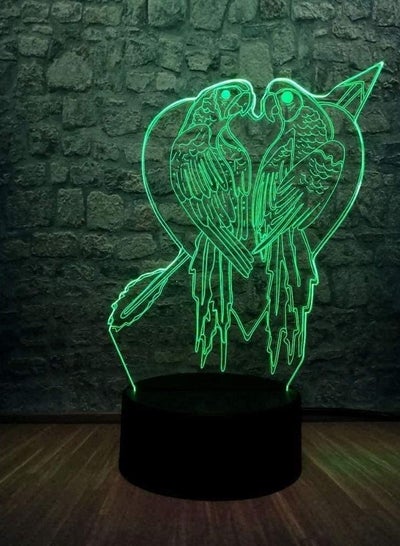 3D LED Lamp Couple Birds House Decoration 16 Color Change Atmosphere Night Ligh for Kids USB Base with Remote
