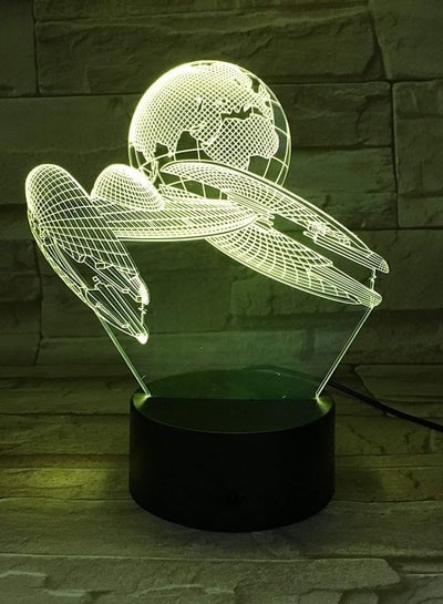3D Table Lamp Kids Space Ship 16 Color Remote Changing Desk 3D Table Lamp Kids Toy Gift LED Light USB Light