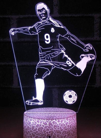 Anime 3D Light Football Player No.9 Lamp for Home Decor Birthday Gift Manga Football Player LED Night Lamp Touch and Remote Mode