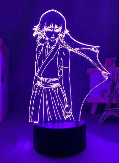 LED Multicolor Night Light Bleach Soifon Figure For Kid Bedroom Decor Acrylic Table 3D Lamp