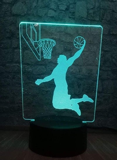 Basketball Dunk Man 3D LED Multicolor Night Light Atmosphere USB Base Bedroom Desk Sleep Lamp Decor 7/16 Colors Change Kids Holiday Gift