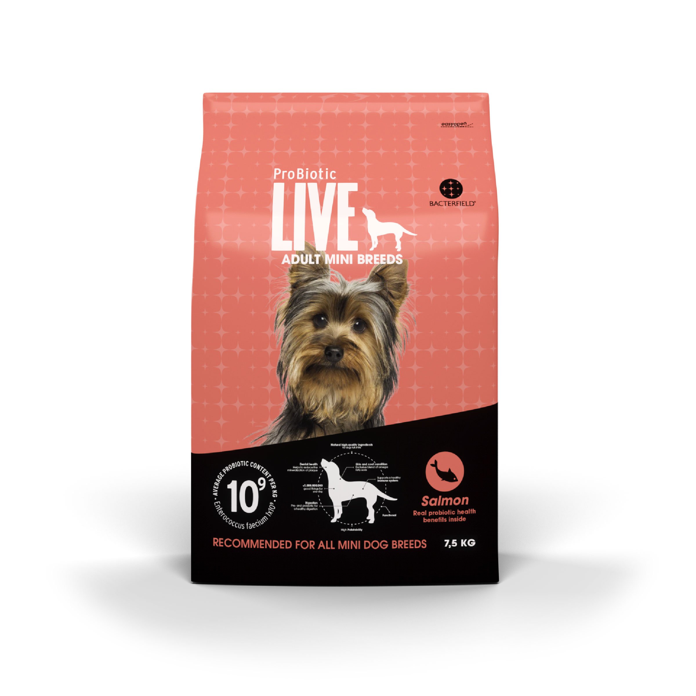 Probiotic Live Adult food for Mini Breeds Salmon and Rice