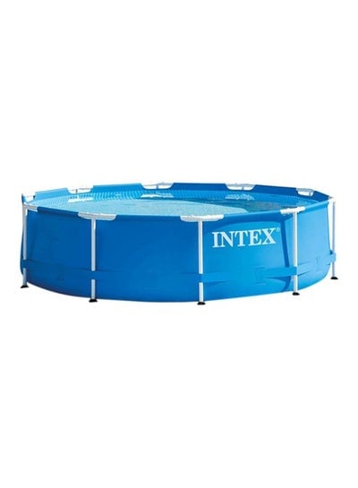 Metal Frame Blue Inflatable Foldable Portable Lightweight Swimming Pool 305x76cm