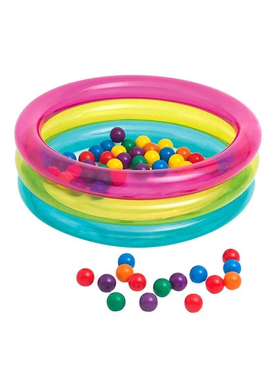 Inflatable Classic 3-Ring Baby Ball Pit With 50 Colorful 2½" (6.5Cm) Fun Ballz 86x25cm