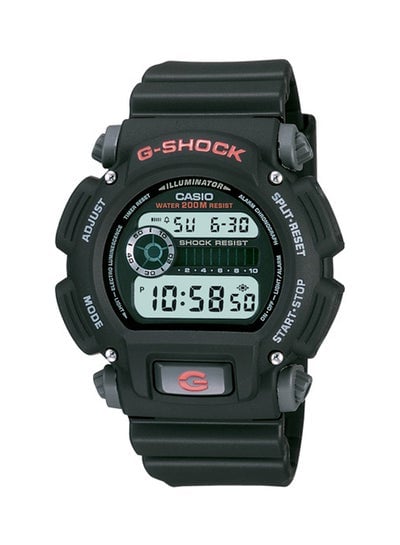 Men's Sport watch Round Shape Resin Band Digital Wrist Watch - Black - DW-9052-1AVDR