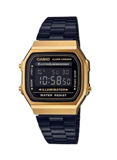 Men's Water Resistant Stainless Steel Digital Watch A-168WEGB-1B - 36 mm - Black