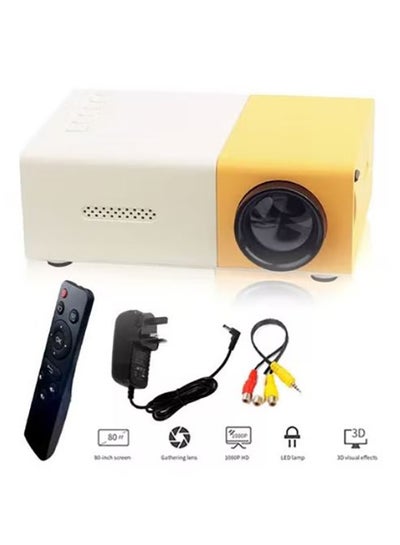 YG300 Portable QVGA LED 400 Lumens Projector With Remote Control YG300 White/Yellow