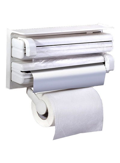 3 Layer Food Wrap And Tissue Dispenser White