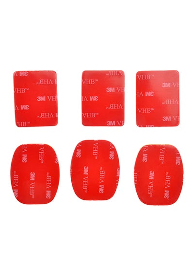 6-Piece Flash Adhesive Mounts For GoPro Hero HD 1/2/3 Red
