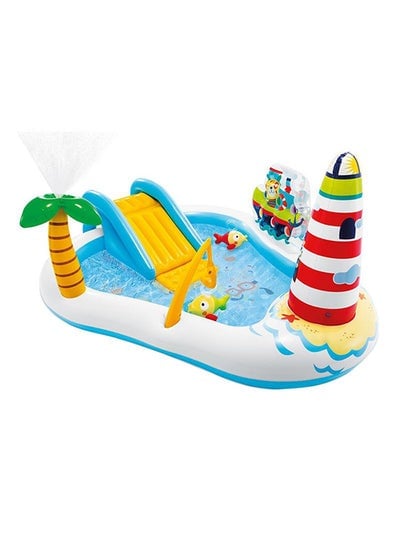 Unique Design Water Slide Play Center Inflatable Swimming Fishing Pool 188x218x99cm