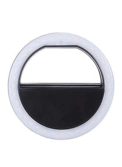 Portable LED Selfie Ring Lamp Clip Black