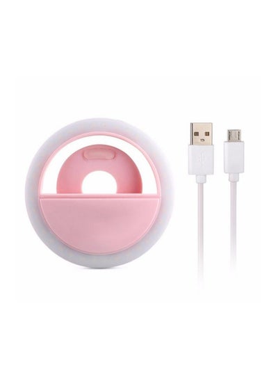 Led Ring Selfie Light For Smartphone Pink/White