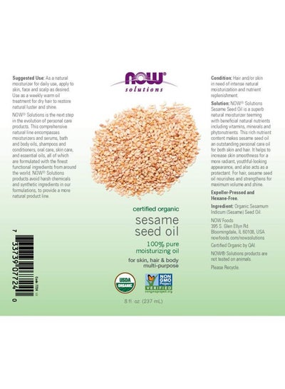 Organic Sesame Seed Oil 237ml