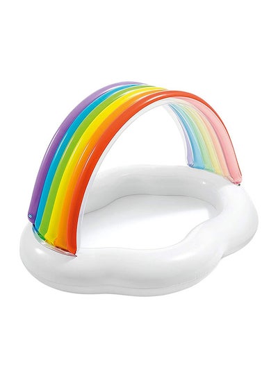 Attractive Inflatable Lightweight Vinyl Rainbow Cloud Baby Floats Pool 56x47x33inch