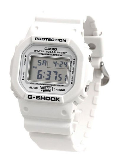 Men's Octagon Shape Resin Band Digital Wrist Watch 43 mm - White - DW-5600MW-7DR