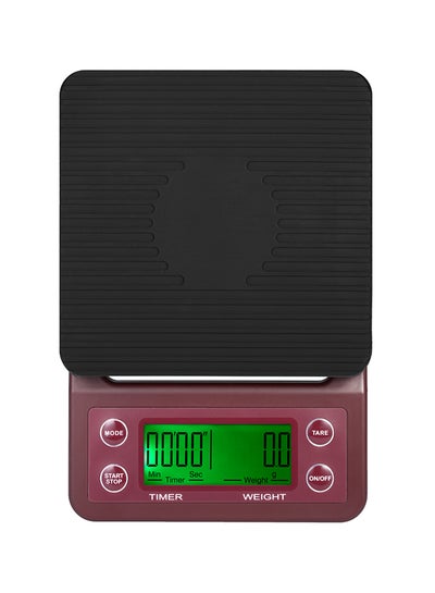 Electric LCD Display Coffee Drip Scale With Timer and Tare Function Burgundy