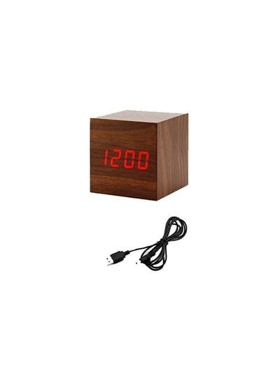 Mini Wooden Clock Led Digital Desktop Alarm Clock Multicolour