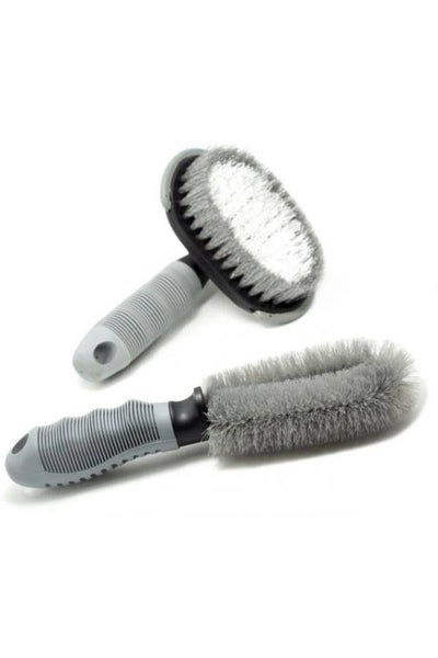 Car Cleaning Cleaning Wheel Special Soft Steel Ring Brush Combination Set (Gray)