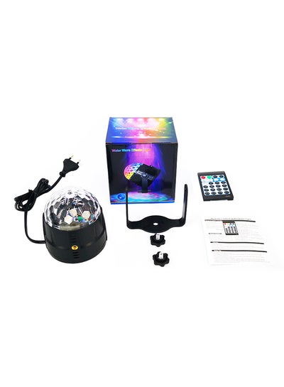 15-Colour Mode LED Water Wave Projecting Lamp Strobe Lights Magic Ball Disco Party With Remote Controller U K Plug Black 0.25kg