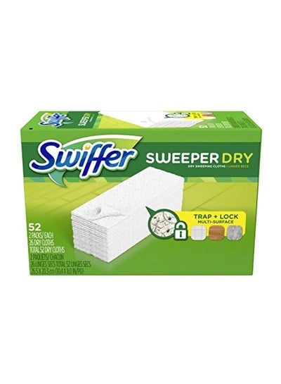 52-Piece Sweeper Dry Mop Refills White 4.3x6.4x9.5inch